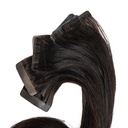 Bebeauty – Semi Tape Hair Extension - Black (Round) 22" - Color#   1B - Dark Brown