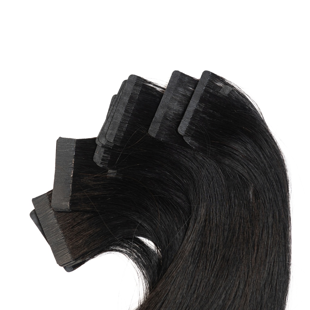 Bebeauty – Semi Tape Hair Extension - Black (Round) 22" - Color#   1 - Natural Black