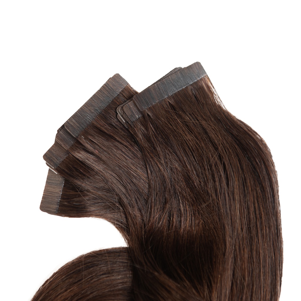 Bebeauty - Tape Hair Extension - Silver (Round) 26" - Color# 2 - Medium Brown 