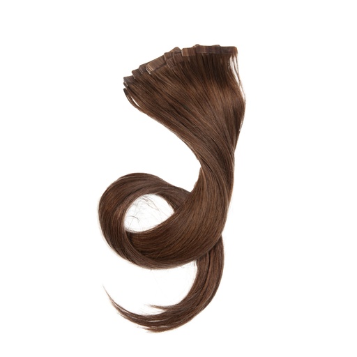 Bebeauty - Tape Hair Extension - Silver (Round) 22" - Color#  4 - Light Brown
