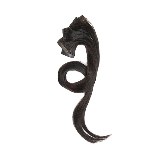 Bebeauty – Semi Tape Hair Extension - Black (Round) 22" - Color#   1B - Dark Brown