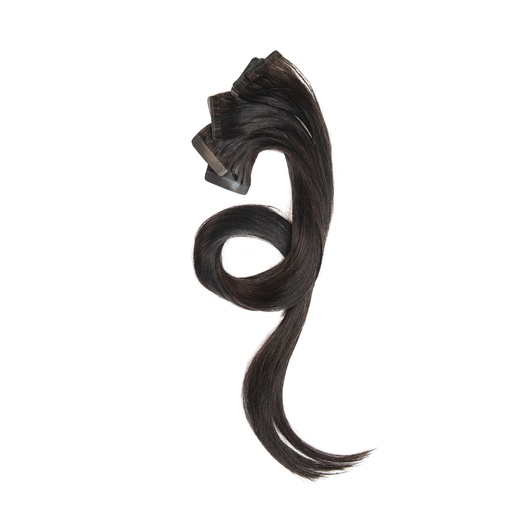 Bebeauty – Semi Tape Hair Extension - Black (Round) 26" - Color#   1B - Dark Brown