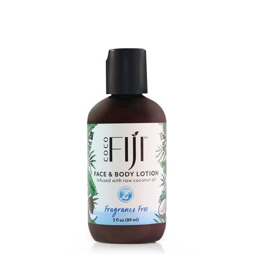 Fiji Organic - Face & Body Lotion - infused with raw coconut oil - Fragrance Free - 98 ML
