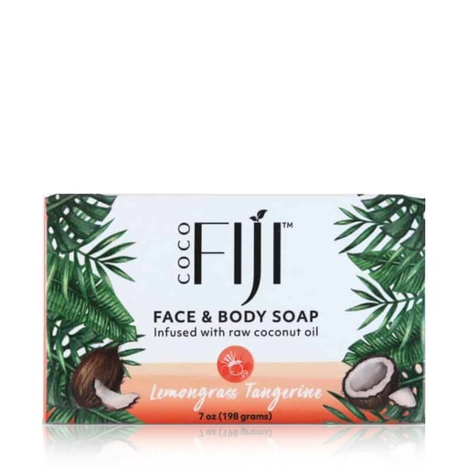 Fiji Organic - Face & Body Soap - infused with raw coconut oil - Lemongrass Tangerine - 198 ML