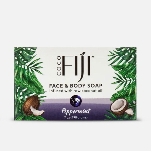 Fiji Organic - Face & Body Soap - infused with raw coconut oil - Peppermint - 198 ML