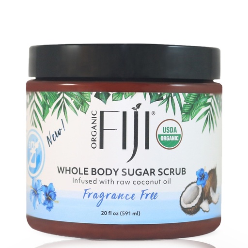 Fiji Organic - Whole Body Sugar Scrub infused with coconut oil - Fragrance Free - 591 ML