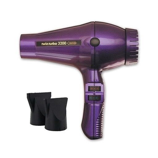 Parlux - Hair Dryer - Twinturbo - Made In Italy - Model# 3200 - Violet