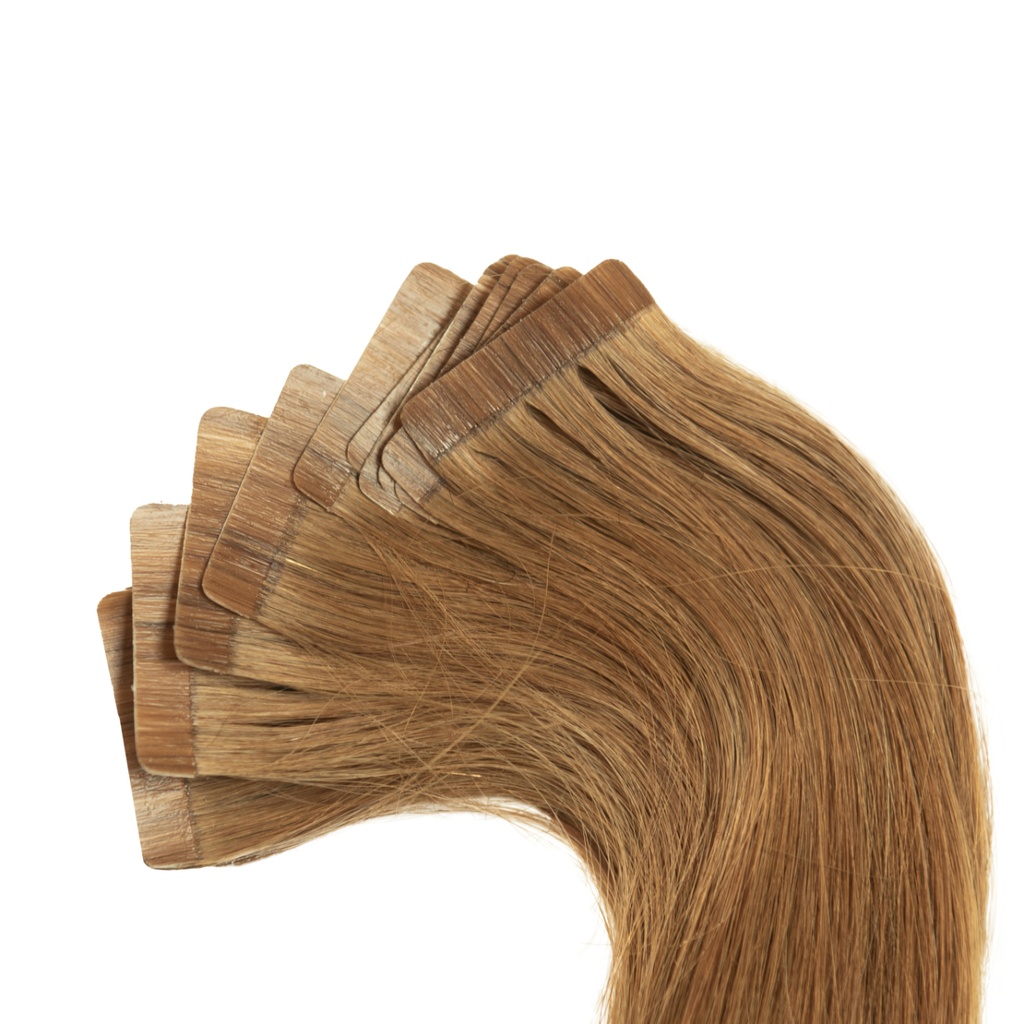 Bebeauty - Tape Hair Extension - Silver (Round) 22" - Color#  12 - Light golden Blond