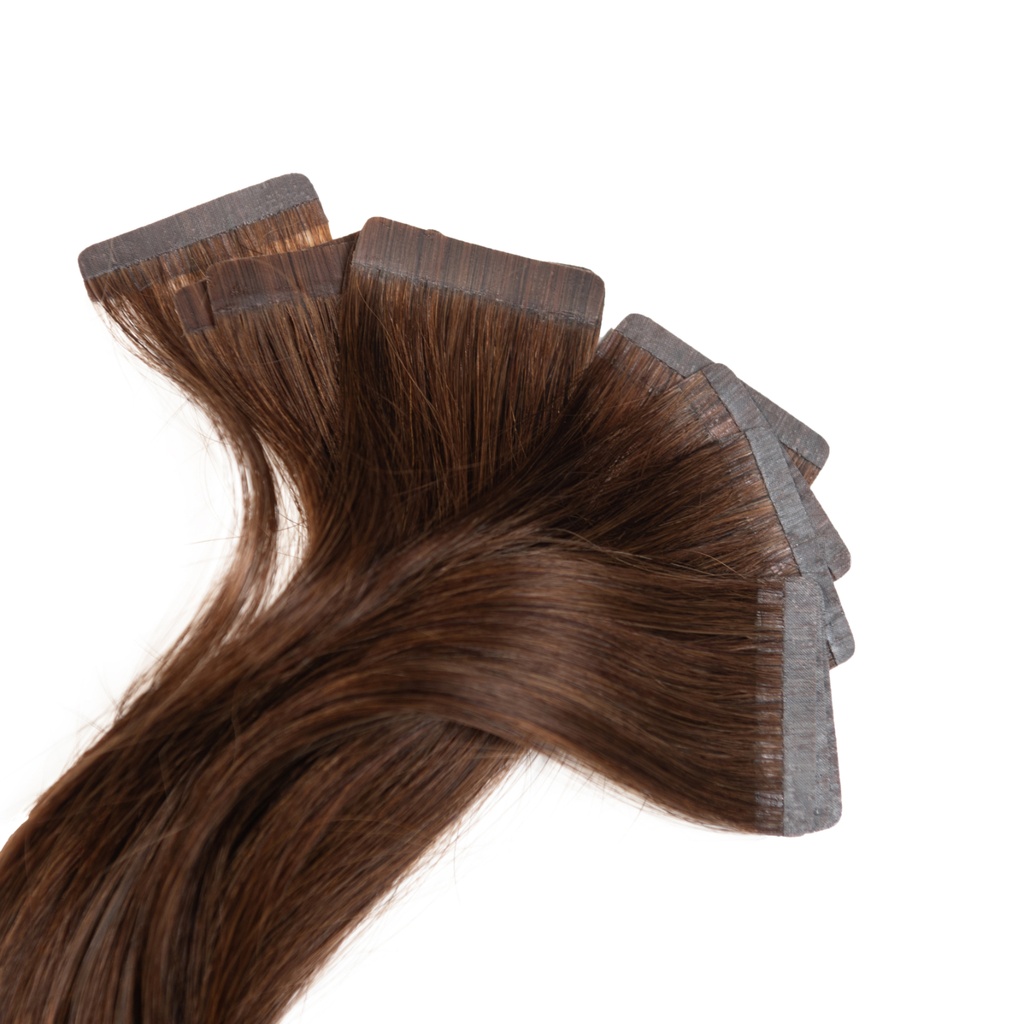 Bebeauty – Semi Tape Hair Extension - Black (Round) 22" - Color#   2- Medium Brown 