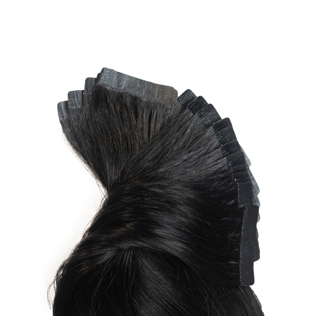 Bebeauty - Tape Hair Extension - Silver (Round) 26" - Color# 1- Natural Black