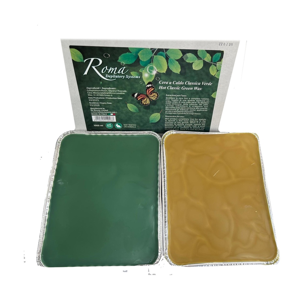 Roma - (Green) - Hot Classic Wax Bar - 1Kg