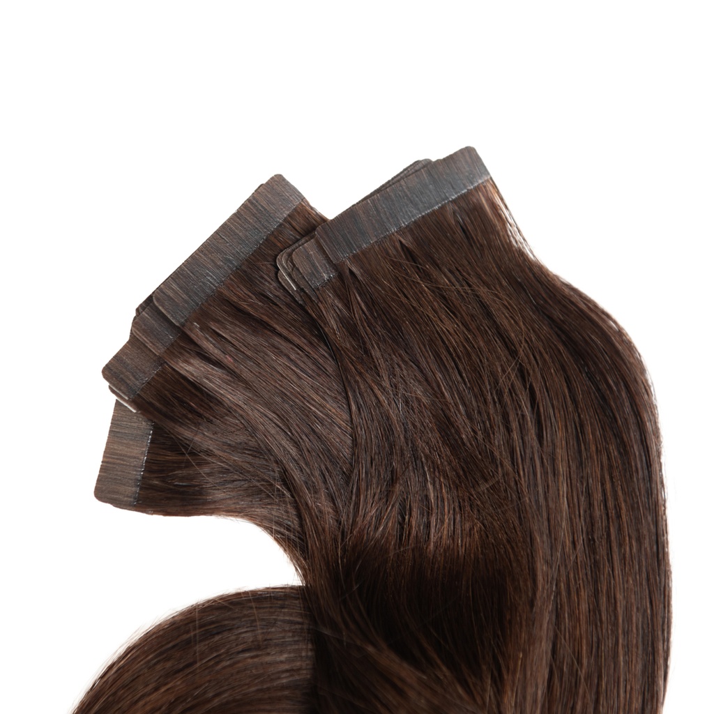 Bebeauty - Tape Hair Extension - Silver (Round) 22" - Color#  2 - Medium Brown 