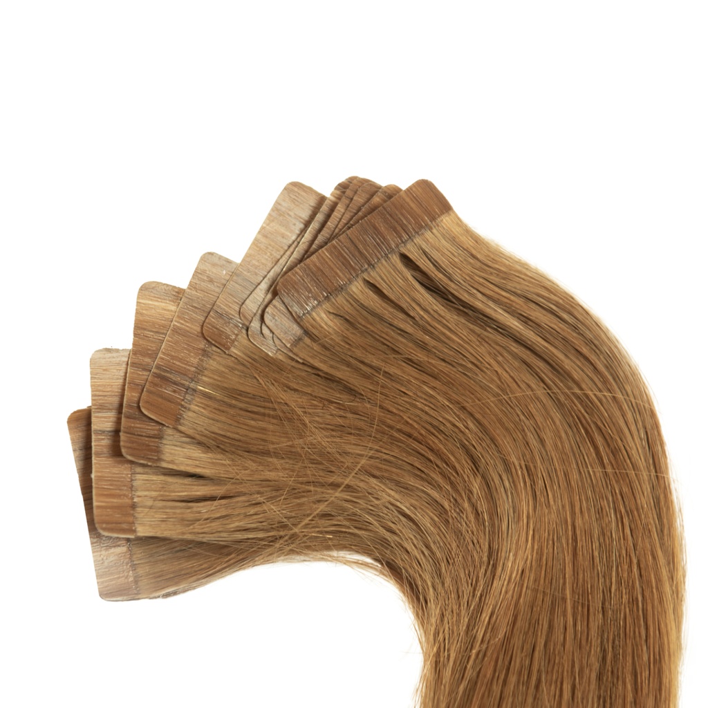 Bebeauty - Tape Hair Extension - Silver (Round) 26" - Color#  12 - Light golden Blond