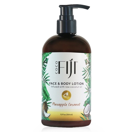 Fiji Organic - Face & Body Lotion - infused with raw coconut oil - Pineapple Coconut - 354 ML