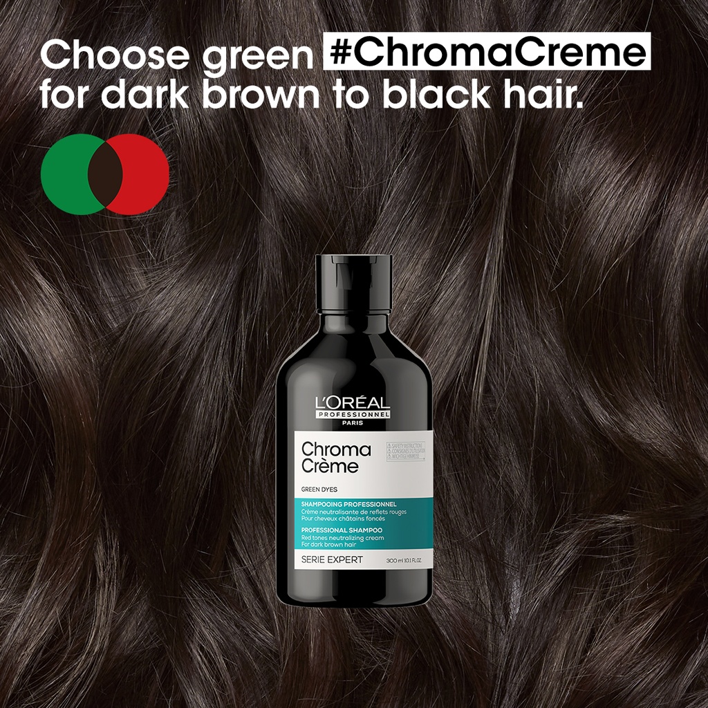 Loreal - Chroma Cream Matte - Shampoo - For Dark Brown to Black Hair - 300ml 
