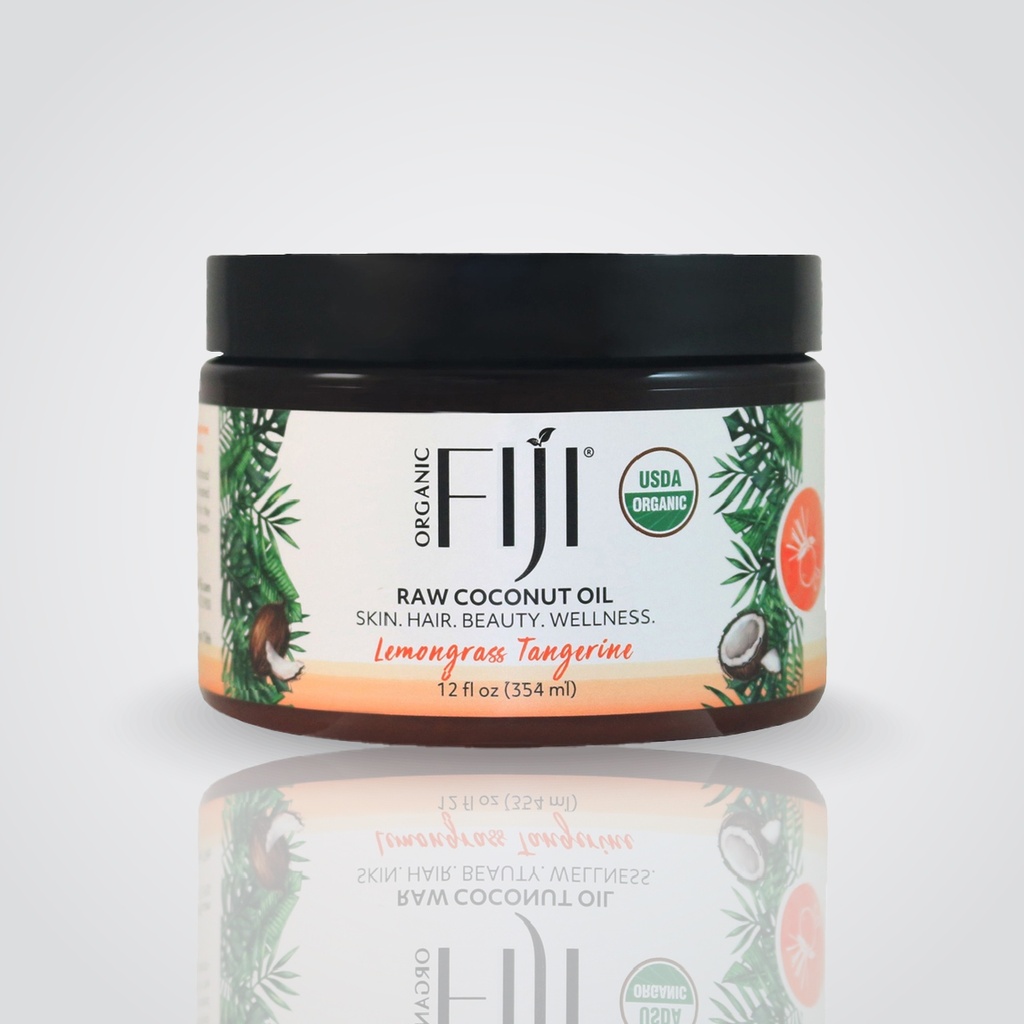 Fiji Organic - Certified Organic Raw Coconut Oil -Lemongrass Tangerine - 354 ML
