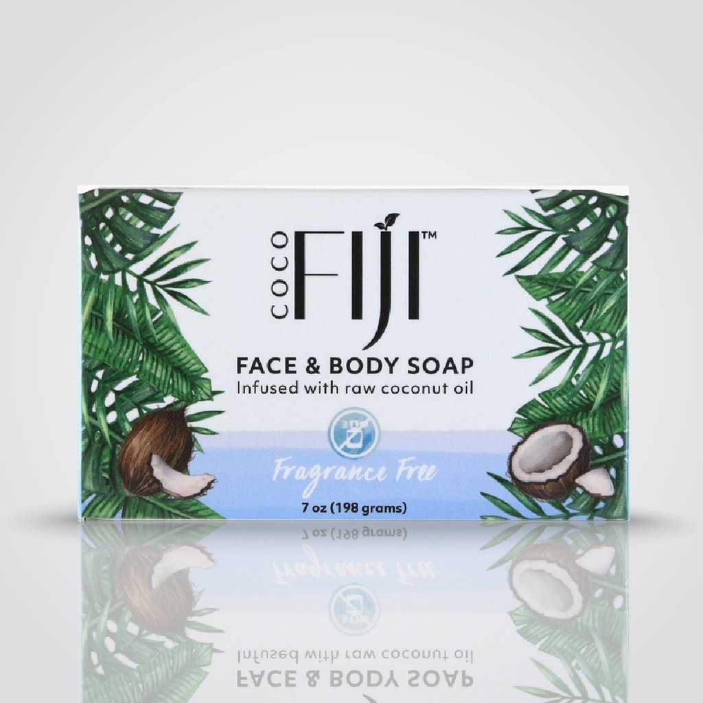 Fiji Organic - Face & Body Soap - infused with raw coconut oil - Fragrance Free - 198 ML