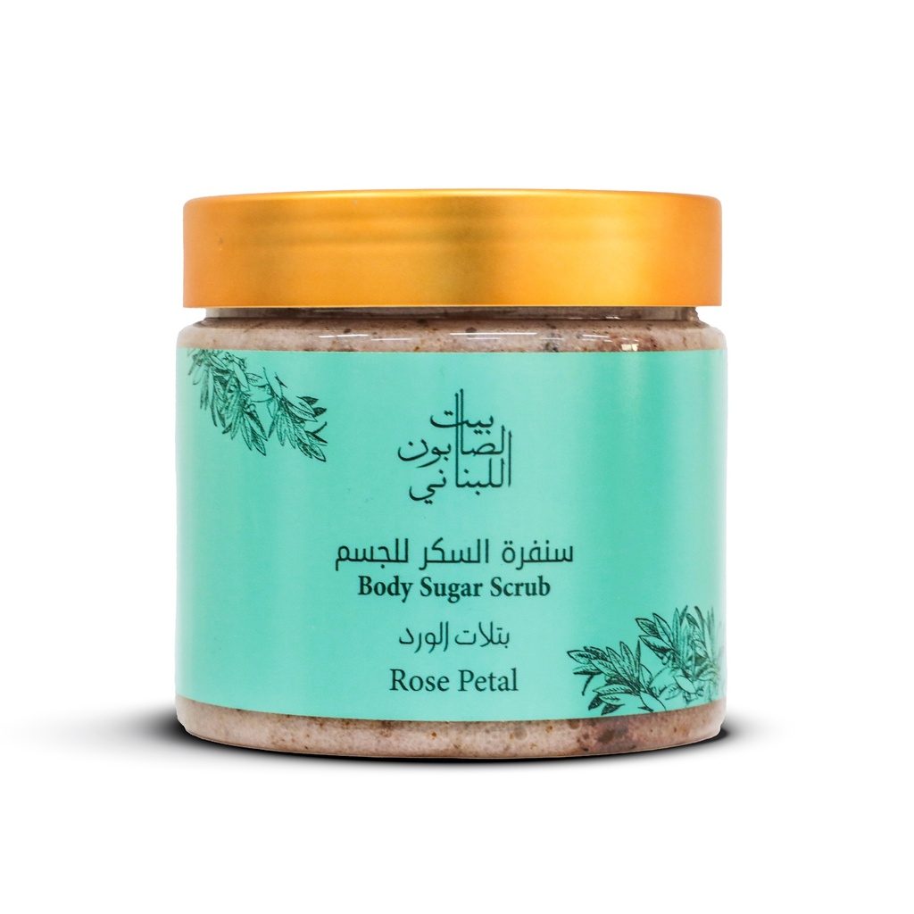 بيت الصابون - سنفرة السكر للجسم - باوراق الورد - 500 غرام