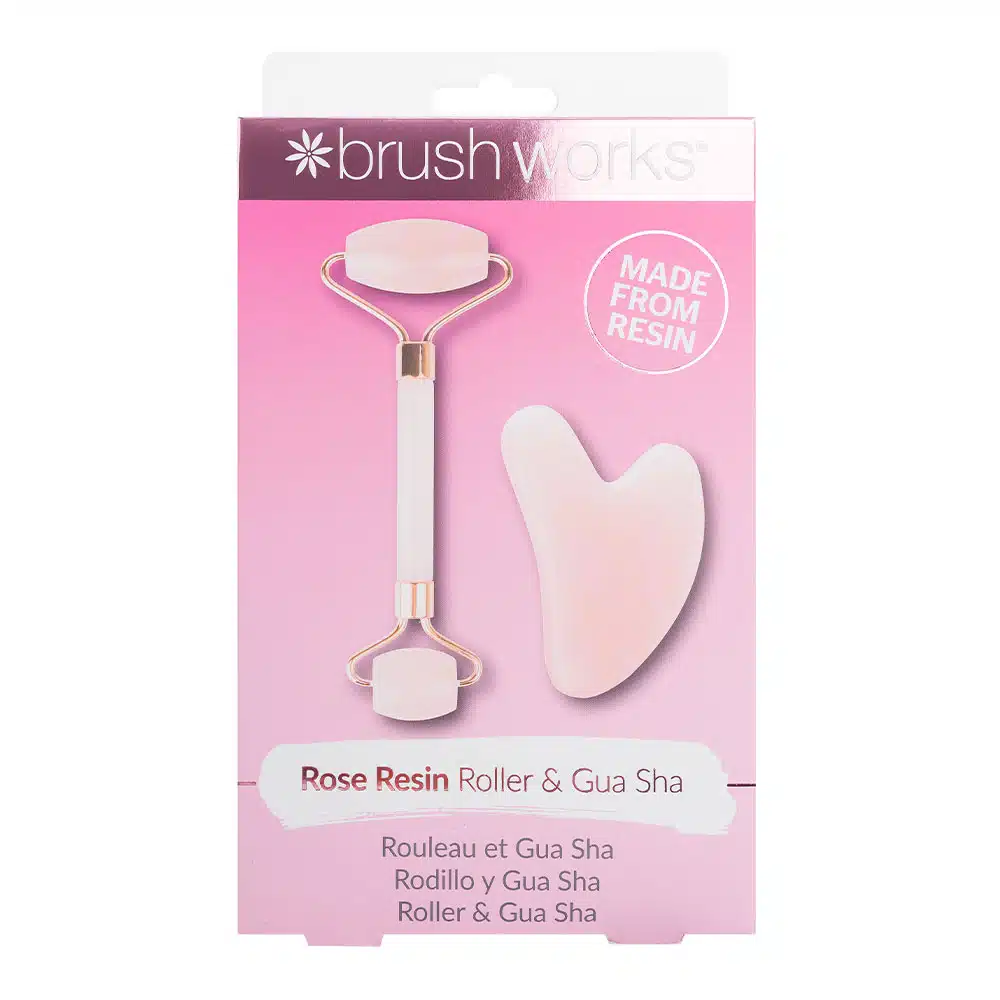 Brushworks - Rose Quartz Roller & Gua Sha