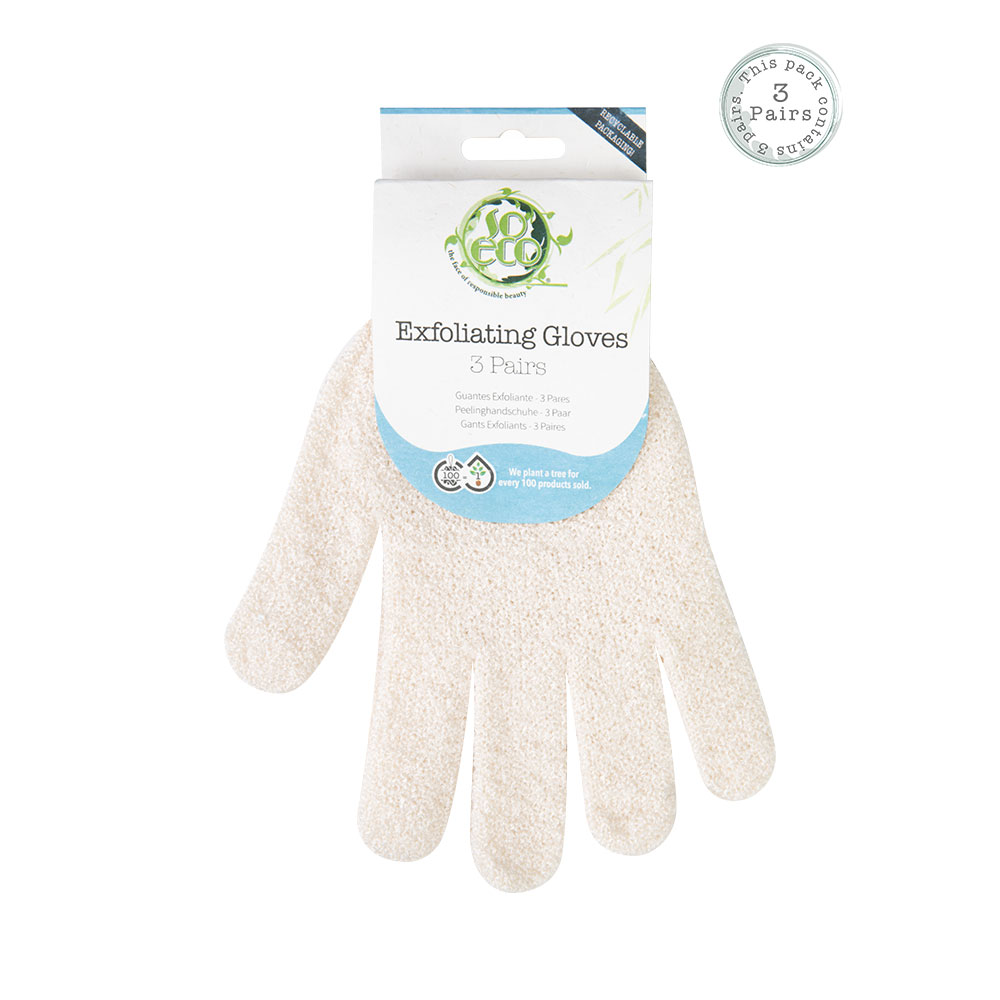 Soeco - Exfoliating Gloves - 3 Pack