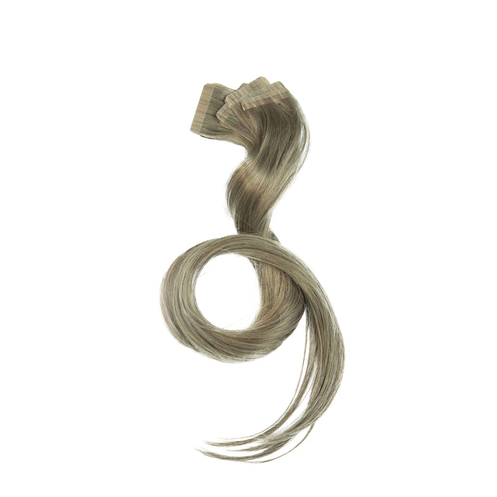 بي بيوتي - وصلات شعر ستيكر نصف مخفي – اسود (راوند) 26 انش - لون رقم # 8 – اشقر رمادي فاتح