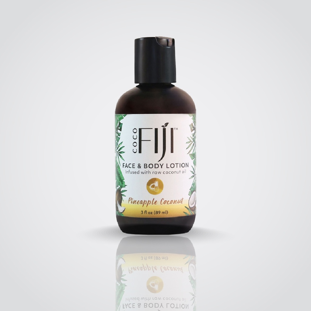 Fiji Organic - Face & Body Lotion - infused with raw coconut oil - Pineapple Coconut - 89 ML