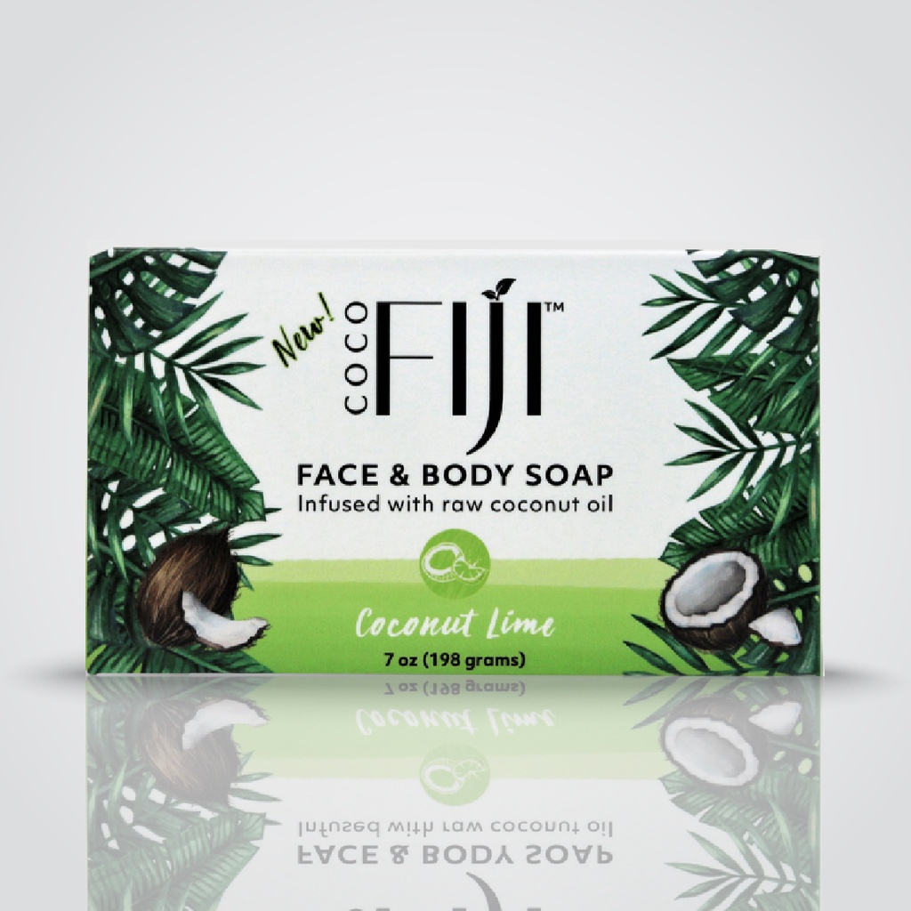 Fiji Organic - Face & Body Soap - infused with raw coconut oil - Coconut Lime - 198 ML