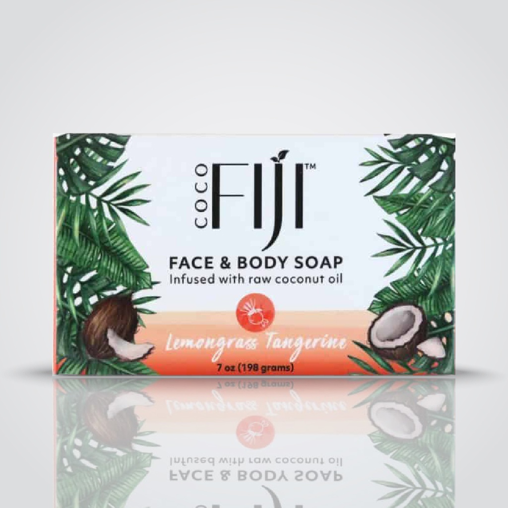 Fiji Organic - Face & Body Soap - infused with raw coconut oil - Lemongrass Tangerine - 198 ML