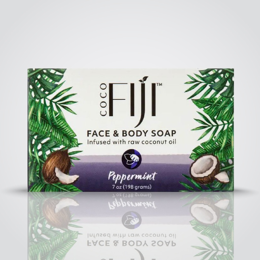 Fiji Organic - Face & Body Soap - infused with raw coconut oil - Peppermint - 198 ML