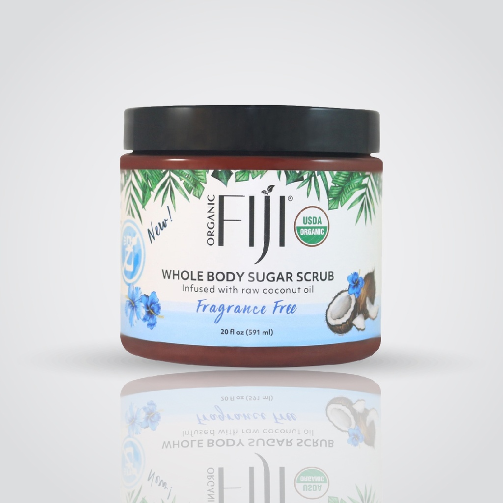 Fiji Organic - Whole Body Sugar Scrub infused with coconut oil - Fragrance Free - 591 ML