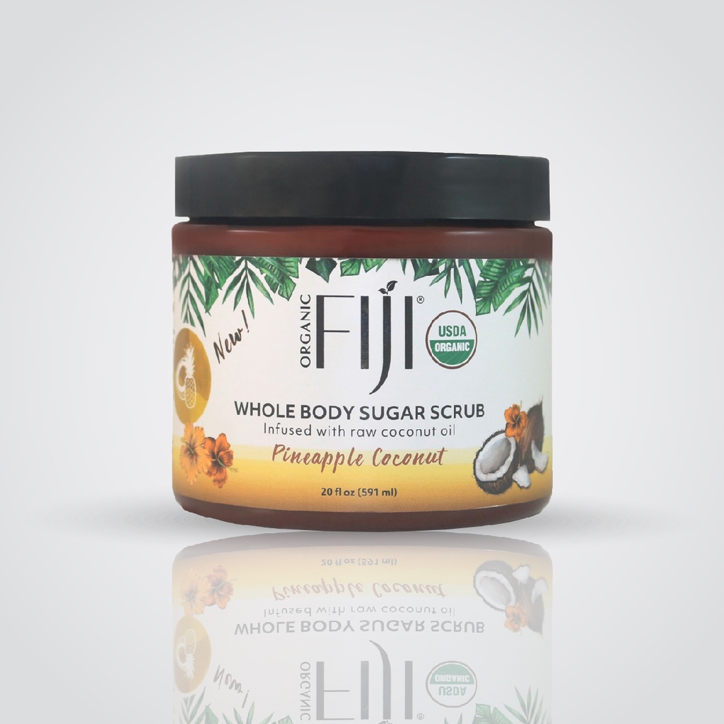 Fiji Organic - Whole Body Sugar Scrub infused with coconut oil - Pineapple Coconut - 591 ML