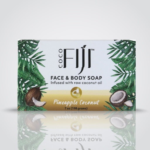 Fiji Organic - Face & Body Soap - infused with raw coconut oil - Pineapple Coconut - 198 ML