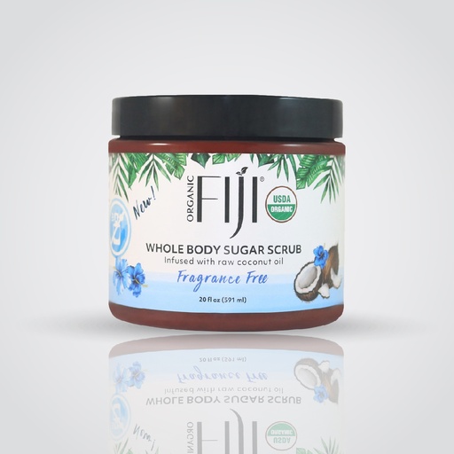 Fiji Organic - Whole Body Sugar Scrub infused with coconut oil - Fragrance Free - 591 ML