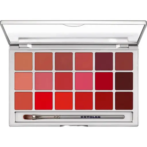 [01218-LPR3] Kryolan - LPR3Lipstick Palette - 18 Color - LPR3
