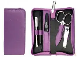 YES Solingen-Manicure Case5pc lavender Leather # 99267