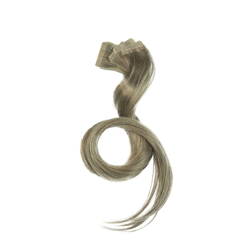 Bebeauty – Semi Tape Hair Extension - Black (Round) 22" - Color#   8 - Light Ash Blond
