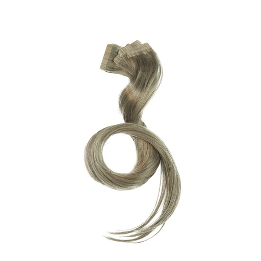 Bebeauty – Semi Tape Hair Extension - Black (Round) 26" - Color#   8 - Light Ash Blond